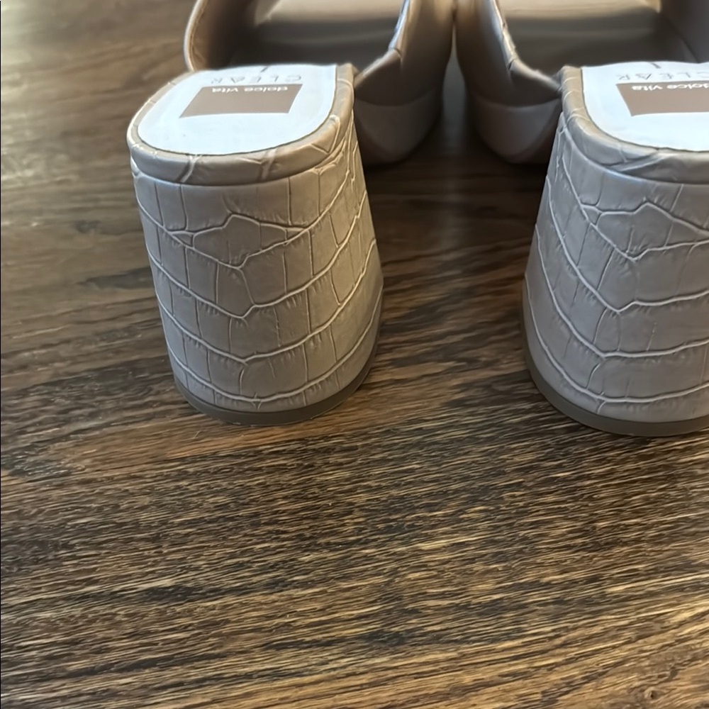 Dolce Vita Cream Croc-Embossed Mules - Picture 3 of 4